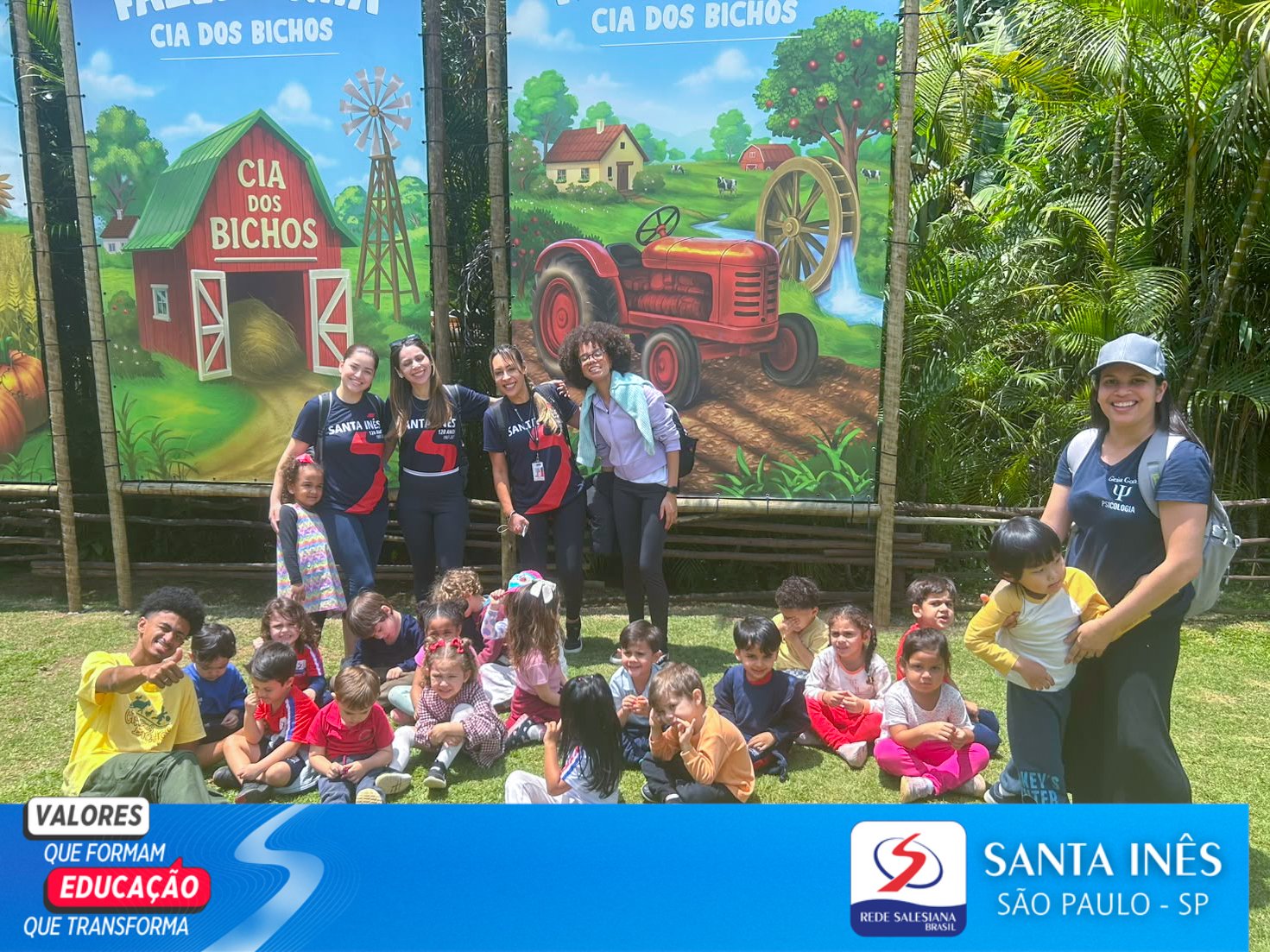 Turmas do Infantil 1 visitam a Fazendinha Cia. dos Bichos